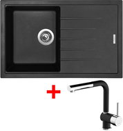 Sinks Best 780 Pureblack + Mix 3 P GR - Kitchen Sink and Tap Set