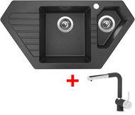Sinks Bravo 850.1 Granblack + Mix 3 P GR - Kitchen Sink and Tap Set