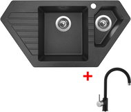 Sinks Bravo 850.1 Granblack + Vitalia GR - Kitchen Sink and Tap Set