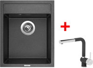 Sinks Classic 400 Granblack + Mix 3 P GR - Kitchen Sink and Tap Set