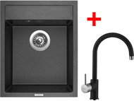 Sinks Classic 400 Granblack + Vitalia GR - Kitchen Sink and Tap Set