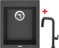 Sinks Cube 410 Nanoblack + EVA P Nanoblack - Kitchen Sink and Tap Set