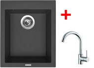 Sinks Cube 410 Nanoblack + Mix 35 - Kitchen Sink and Tap Set