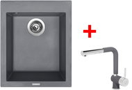 Sinks Cube 410 Titanium + Mix 3 P GR - Kitchen Sink and Tap Set