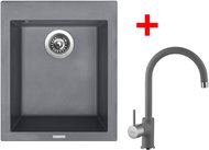 Sinks Cube 410 Titanium + Vitalia GR - Kitchen Sink and Tap Set