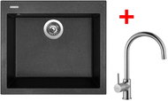 Sinks Cube 560 Granblack + Vitalia - Kitchen Sink and Tap Set