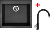 Sinks Cube 560 Granblack + Vitalia GR - Kitchen Sink and Tap Set