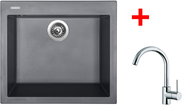 Sinks Cube 560 Nanogrey + Mix 35 - Kitchen Sink and Tap Set