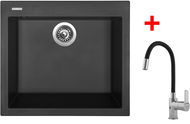 Sinks Cube 560 Pureblack + Flexia - Set dřezu a baterie
