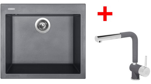 Sinks Cube 560 Titanium + Mix 3 P GR - Kitchen Sink and Tap Set - Main image