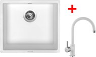 Sinks Frame 457 Milk + Vitalia GR - Kitchen Sink and Tap Set