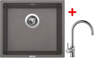 Sinks Frame 457 Truffle + Vitalia - Kitchen Sink and Tap Set