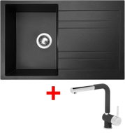 Sinks Grande 800 Granblack + Mix 3 P GR - Kitchen Sink and Tap Set