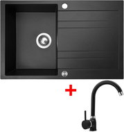 Sinks Grande 800 XC Granblack + Polo GR - Kitchen Sink and Tap Set