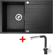 Sinks Grande 800 XC Metalblack + Mix 3 P GR - Kitchen Sink and Tap Set