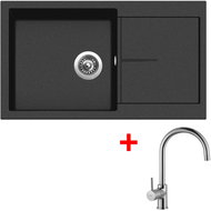 Sinks Infinity 860 Metalblack + Vitalia - Kitchen Sink and Tap Set