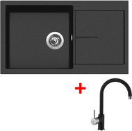 Sinks Infinity 860 Metalblack + Vitalia GR - Kitchen Sink and Tap Set