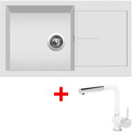 Sinks Infinity 860 Milk + Mix 3 P GR - Kitchen Sink and Tap Set