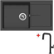 Sinks Infinity 860 Nanoblack + EVA P Nanoblack - Kitchen Sink and Tap Set