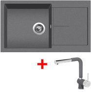 Sinks Infinity 860 Titanium + Mix 3 P GR - Kitchen Sink and Tap Set
