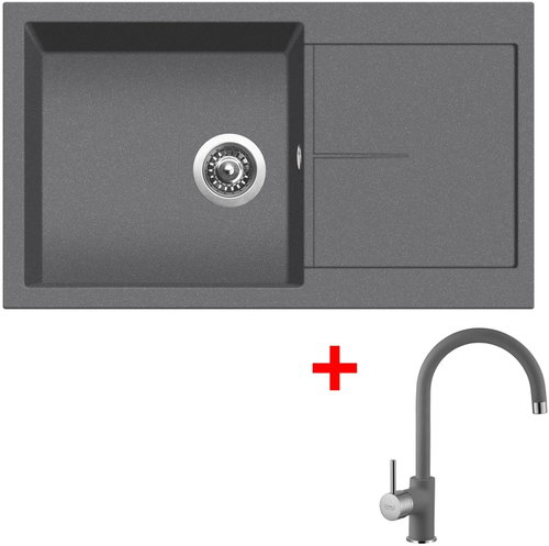Sinks Infinity 860 Titanium + Vitalia GR - Kitchen Sink and Tap Set - Main image
