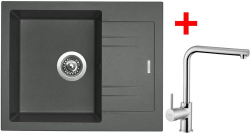 Sinks Linea 600 Titanium + Elka - Kitchen Sink and Tap Set - Main image