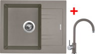 Sinks Linea 600 Truffle + Vitalia GR - Kitchen Sink and Tap Set