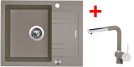Sinks Linea 600 XC Truffle + Mix 3 P GR - Kitchen Sink and Tap Set