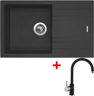 Sinks Linea 780 Granblack + Vitalia GR - Kitchen Sink and Tap Set