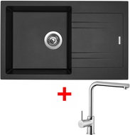 Sinks Linea 780 Metalblack + Elka - Kitchen Sink and Tap Set