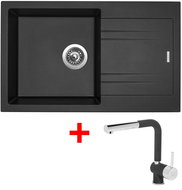 Sinks Linea 780 Metalblack + Mix 3 P GR - Kitchen Sink and Tap Set