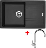 Sinks Linea 780 Metalblack + Vitalia - Kitchen Sink and Tap Set