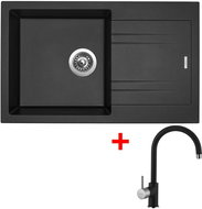 Sinks Linea 780 Metalblack + Vitalia GR - Kitchen Sink and Tap Set