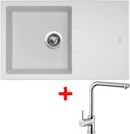 Sinks Linea 780 Milk + Elka - Kitchen Sink and Tap Set