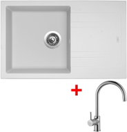 Sinks Linea 780 Milk + Vitalia - Kitchen Sink and Tap Set