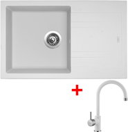 Sinks Linea 780 Milk + Vitalia GR - Kitchen Sink and Tap Set