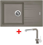 Sinks Linea 780 Truffle + Mix 3 P GR - Kitchen Sink and Tap Set