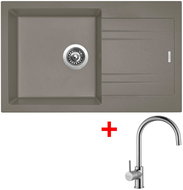 Sinks Linea 780 Truffle + Vitalia - Kitchen Sink and Tap Set