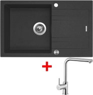 Sinks Linea 780 XC Granblack + Elka - Kitchen Sink and Tap Set