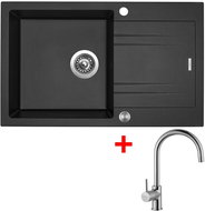 Sinks Linea 780 XC Metalblack + Vitalia - Kitchen Sink and Tap Set