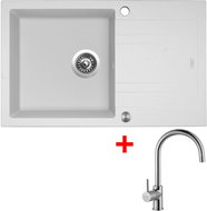 Sinks Linea 780 XC Milk + Vitalia - Kitchen Sink and Tap Set