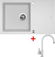 Sinks Linea 780 XC Milk + Vitalia GR - Kitchen Sink and Tap Set