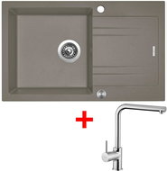 Sinks Linea 780 XC Truffle + Elka - Kitchen Sink and Tap Set