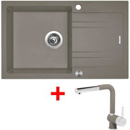 Sinks Linea 780 XC Truffle + Mix 3 P GR - Kitchen Sink and Tap Set