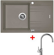 Sinks Linea 780 XC Truffle + Vitalia - Kitchen Sink and Tap Set