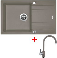 Sinks Linea 780 XC Truffle + Vitalia GR - Kitchen Sink and Tap Set