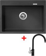 Sinks Maximo 680 Metalblack + Vitalia GR - Kitchen Sink and Tap Set