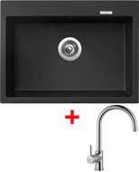 Sinks Maximo 680 Pureblack + Vitalia - Kitchen Sink and Tap Set
