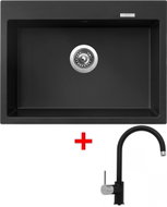 Sinks Maximo 680 Pureblack + Vitalia GR - Kitchen Sink and Tap Set