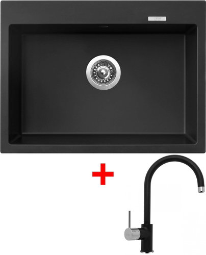 Sinks Maximo 680 Pureblack + Vitalia GR Main image Sinks Maximo 680 Pureblack + Vitalia GR - Kitchen Sink and Tap Set - Main image
